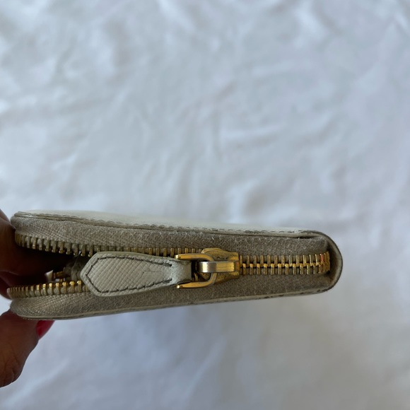 PRADA Authentic Saffiano Gold Leather Zipper Around Wallet - Picture 6 of 16